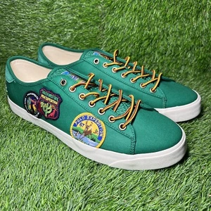 Hombres Polo Ralph Lauren Verde Retazos Nelson Tenis Barco Zapato Talla 14 - Imagen 1 de 6
