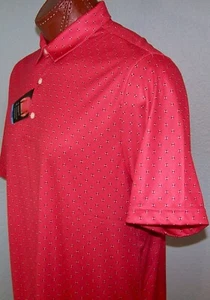 GREG NORMAN Golf s/s WICKING UPF Sun Protection POLO sz L RED BARN (PRINT) - Picture 1 of 1