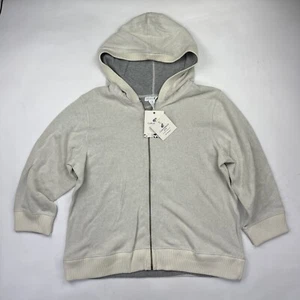 Caribbean Joe Womens XXL Reversible Pearl Gray Full Zip Sweater Hoodie NWT - Picture 1 of 5