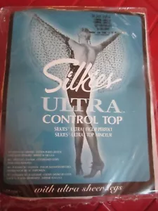 PANTIMEDIAS SILKIES Vintage BLANCAS Control Top Nylon - Talla GRANDE - Años 90 - Imagen 1 de 2