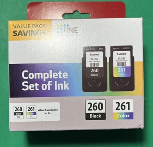 Genuine Canon PG-260 CL-261 Ink Cartridge Combo-NEW-Fast Shipping - Picture 1 of 6