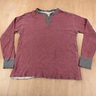 LL BEAN River Driver's striped wool blend thermal henley shirt LARGE TALL 285149