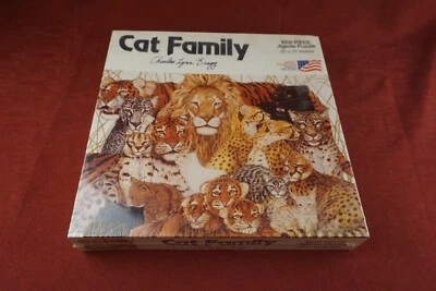 Charles Lynn Bragg - Wild Cats 1991 CAT FAMILY 1000-PC Jigsaw Puzzle VTG sealed - Image 1 of 4