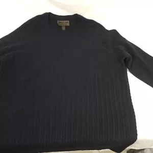 Jos. A. Bank Reserve Mens Black Wool Blend Long Sleeve Large Pullover Sweater L - Picture 1 of 11