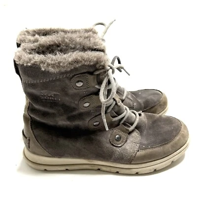 Botas de invierno Sorel para mujer 9,5 Explorer Joan gris gamuza piel sintética NL3039-052 Foto 1 de 4