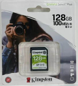 Kingston - SDS2/128GB - Canvas Select Plus SDXC Card Class 10 UHS-I - 128 GB - Picture 1 of 2