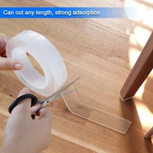1/2/3/5m Nano-Tech Adhesive Tape Doublesided Traceless Gel Washable Grip Sticker