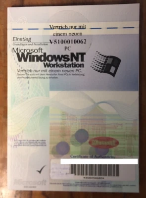 Microsoft Windows NT  Handbuch Deutsch - Mit Lizenzschlüssel - ohne CD - Bild 1 von 2