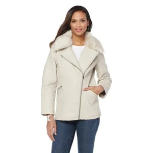 G by Giuliana Ultra Luxe Coat w/ Detachable Faux Fur Collar 439825-K (XS,Quartz) - Picture 1 of 2