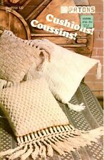 Patons Cushions! 1970s Pattern Booklet #422 ~ 15 designs: knit, crochet, etc.