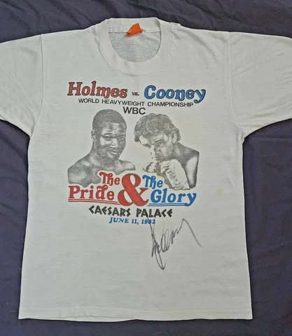 Gerry Cooney Signed Holmes vs. Cooney T-Shirt Cover