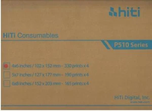 HiTi P510 4x6 Papier et Ruban pour 1320 impressions 10X15 Pack de 4 Rouleaux - Photo 1/3