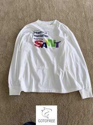 GOTOFREE 25SS MENS SAINT LS TEE WHITE T SHIRT BEAUTIFUL SAINT LONG JUMPER TOP - Image 1 of 4