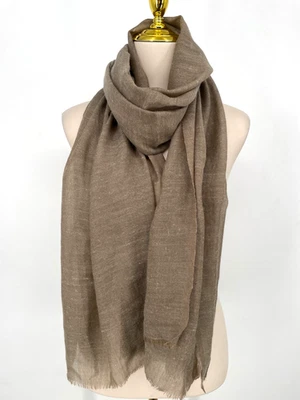 Eileen Fisher womens Large Pashmina OS brown Wool Angora Scarf 28x78 lightweight - Image 1 of 4