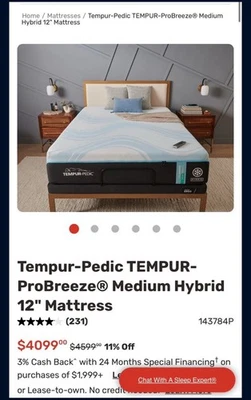 Temper Pedic Pro Breeze híbrido medio Foto 1 de 4