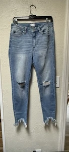 Kancan Damengröße 11/29 Distressed roher Saum Skinny Jeans helle Denim-Waschung gebraucht, in einwandfreiem Zustand - Bild 1 von 8