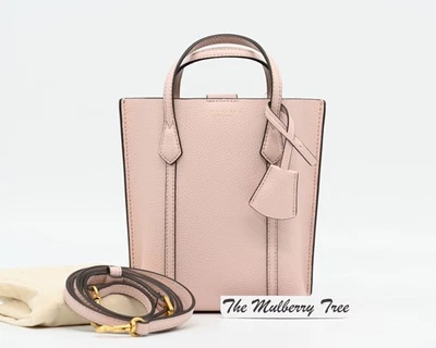 Bolso Bandolera TORY BURCH PERRY Mini N/S Cuero Concha Rosa 142616 Nuevo con Etiquetas $298 Foto 1 de 4