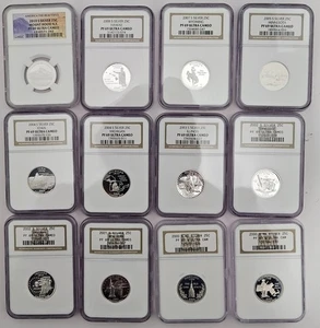 Lot Of 12 United States S Silver Quarters PF69 Ultra Cameo - 11 States & Mt Hood - Picture 1 of 13