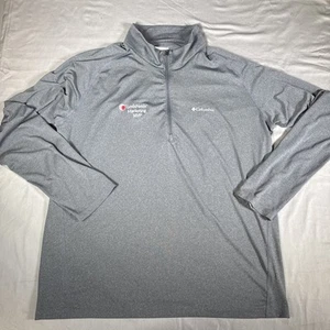 Columbia Omni Wick Gray Long Sleeve Mens Shirt 1/4 Zip Lexis Nexis Marketing XL - Picture 1 of 10