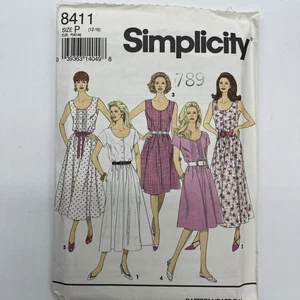 Simplicity 8411 Dress With Flared Skirt 2 Lengths Size 12-16 Vintage 1993 Uncut - Picture 1 of 4
