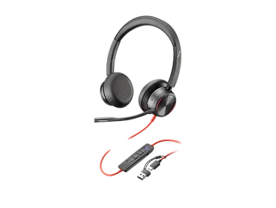 Poly Blackwire 8225 立体声微软 Teams 认证 USB-C 耳机 +USB-C/A — 第 1/4 张图片
