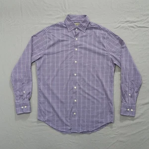 Peter Millar Hemd Herren Medium lila kariert Sommer Komfort Button Down Preppy - Bild 1 von 9