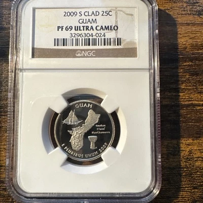 2009 S Guam PF69 (NGC) Quarter Clad 25c Ultra Cameo - Image 1 of 2