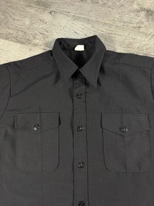 Vintage U.S. Navy Flannel Shirt Mens L Blue Vietnam CPO Anchor Martin MFG 1974 - Picture 1 of 13