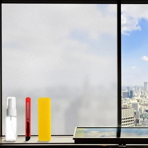 Static Cling Frosted Glass Window Privacy Film 79 x 17 in, Removable Window F... - Picture 1 of 8