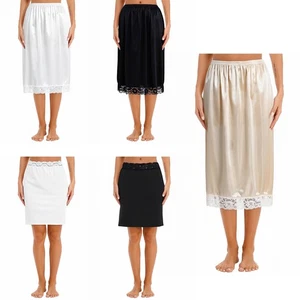 Womens Underskirt Patchwork Lace Stretchy Under Dress Skirt Anti Slip Underskirt - Picture 1 of 27