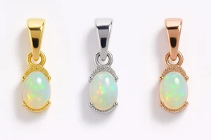 Amazing Natural fire welo opal pendant tinny charm gift 925 silver Opal pendant - Picture 1 of 13