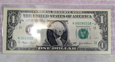 2003 one dollar star note set, low SN K00290318*-320 crisp nuc - Image 1 of 2