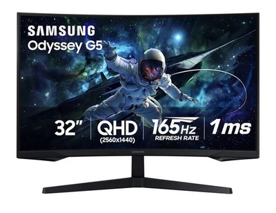 Samsung Odyssey 32" G5 QHD Curved Monitor 165Hz 1000R 1ms Black—MSRP $329.99 - Image 1 of 4