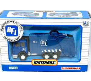 Matchbox International K-133 Refuse Truck, blue and white "BFI" very rare mib! - Picture 1 of 5