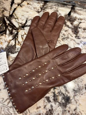 Guante Neiman Marcus Genuige Cuero Cachemira Talla 7.5 Taupe Nuevo con Etiquetas Foto 1 de 4