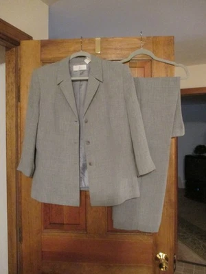 Traje Pantalón Liz Claiborne Primera Edición Gris 2 Piezas - Chaqueta Talla 14 - Pantalones Talla 14P Foto 1 de 4