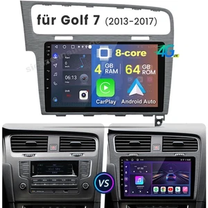 Autoradio 8-Kern 4+64GB Android Carplay GPS 4G BT Für VW Golf VII MK7 2013-2017 - Bild 1 von 18