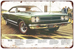  1968 Plymouth GTX Vintage Look Reproduction metal sign 8 x 12 - Picture 1 of 1