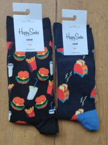 Happy Socks Mens Size 41 - 46 Burger Fries Milkshake Toaster - Picture 1 of 3