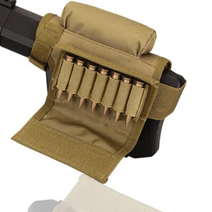 Tactical Butt Stock Rifle Cheek Rest Pouch Adjustable Bullet Holder Bag Ammo Pad - Picture 1 of 11