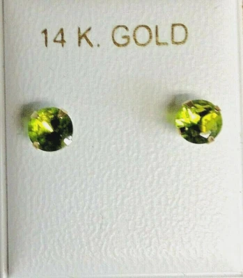 New 14k Gold Birthstone (August) 1/2 ct Stud Earrings - Image 1 of 2