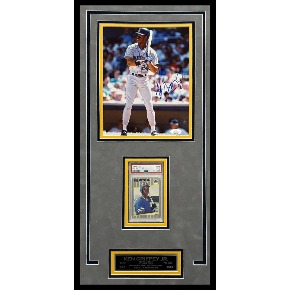 KEN GRIFFEY JR AUTOGRAPHED SIGNED 8x10 PHOTO FRAMED W/GRADED RC JSA MARINERS - Image 1 of 4