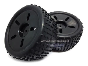 83705BL Couple Wheel Complete Crcle Black X Truggy 1:16 Rim And Tire HIMOTO 2PZ - Picture 1 of 1