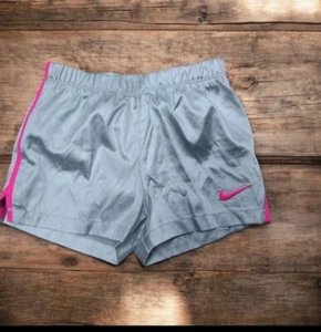 Silver Metallic Size 6x Girls Nike Shorts - Picture 1 of 4