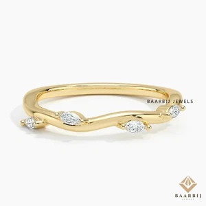 0,25 Karat Marquise CVD Diamantblattstil Hochzeitsband/Jubiläumsband für sie - Bild 1 von 8