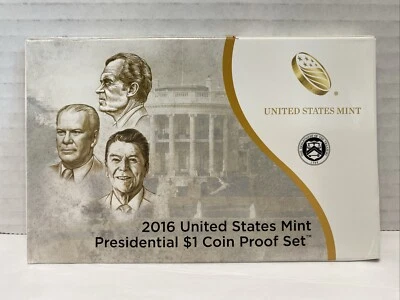 2016 US Mint Proof Set 3 Piece Golden Presidential $1 complete with OGP COA - Image 1 of 2