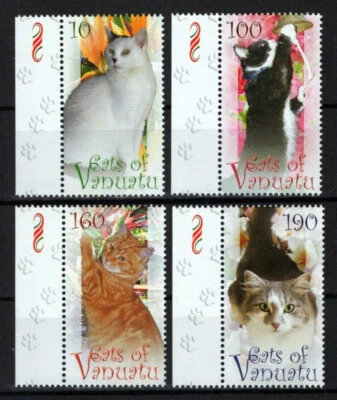 Vanuatu 987-990 MNH Felines Domestic Cats Pets ZAYIX 0624S0204 - Image 1 of 3