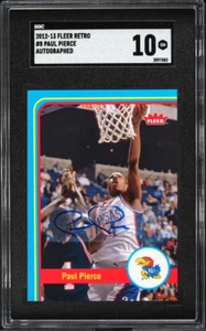 Paul Pierce Auto SGC 10 2012-13 Fleer Retro Autograph #8 Kansas - Picture 1 of 2