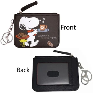 Snoopy Woodstock Character Themed Coin Purse Card Holder ID Wallet Keychain - Picture 1 of 3