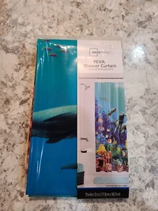 MAINSTAYS Dolphins & Sea Life Peva Shower Curtain 70in X 72in - Picture 1 of 2